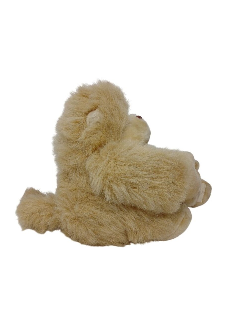 Vintage Tan Hanging Plush Monkey Toy W/Battery Compartment Untested #D-40